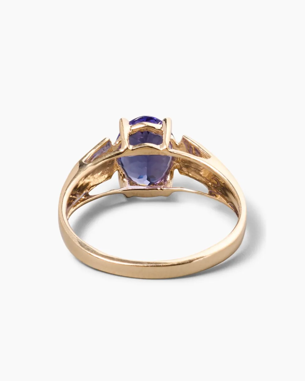 Ring mit Tansanit AAA und Diamant