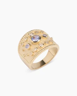 Ring mit Tansanit AAA+ und Weißtopas