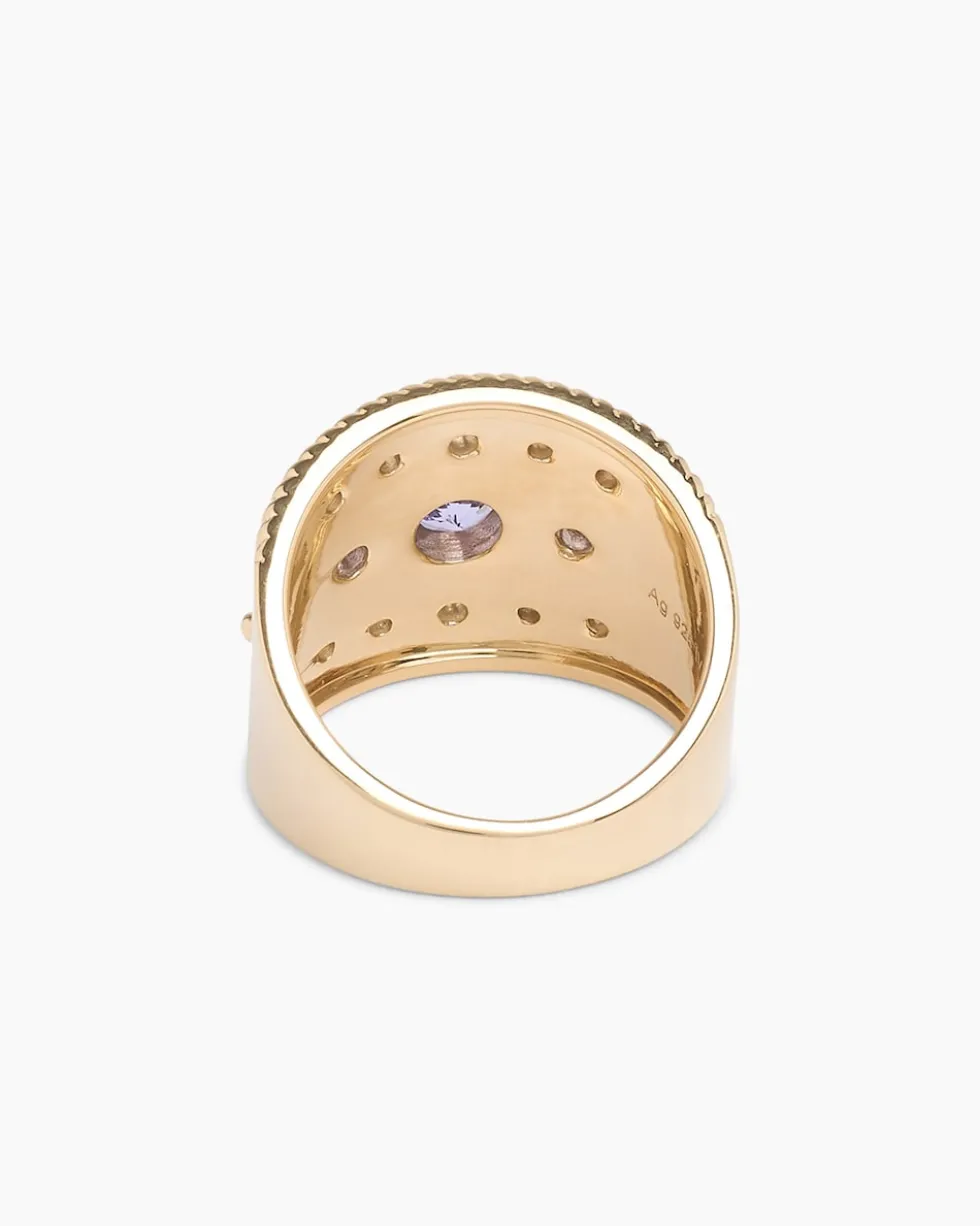 Ring mit Tansanit AAA+ und Weißtopas