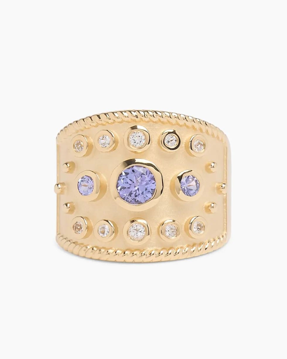 Ring mit Tansanit AAA+ und Weißtopas