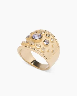 Ring mit Tansanit AAA+ und Weißtopas