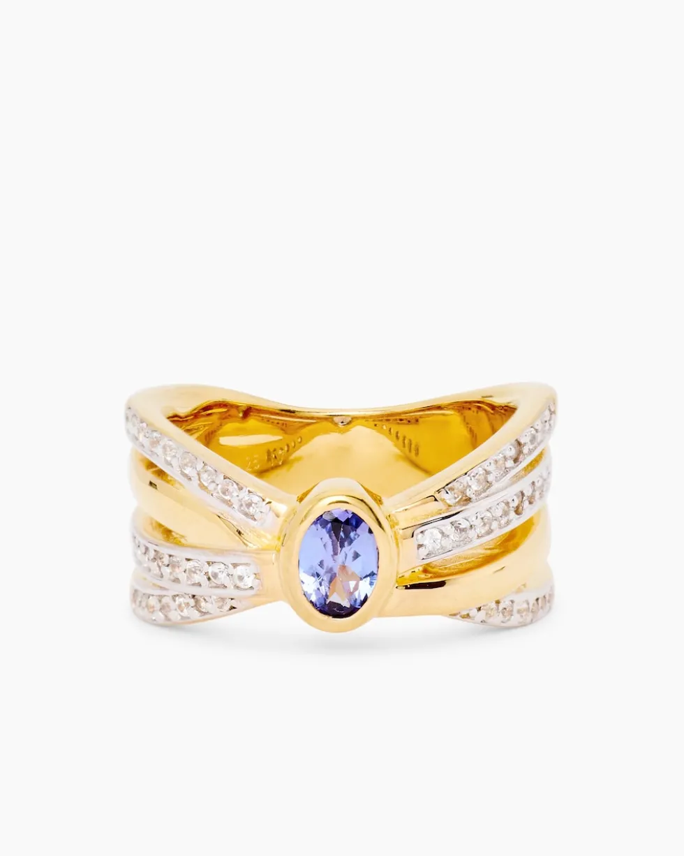 Ring mit Tansanit AAA+ & Zirkon