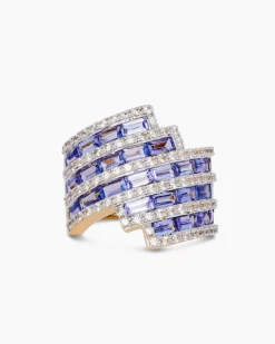 Ring mit Tansanit AAA & Zirkon