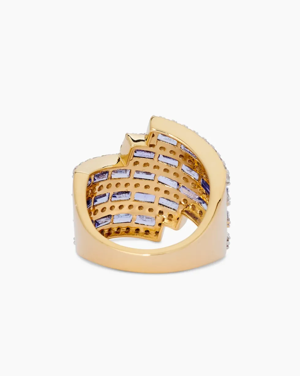 Ring mit Tansanit AAA & Zirkon
