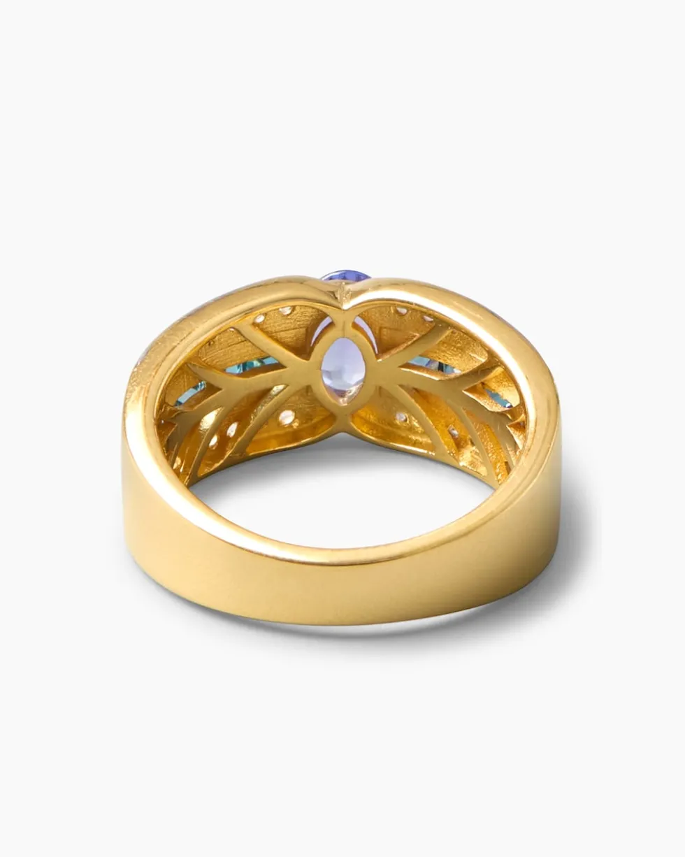 Ring mit Tansanit, Topas & Zirkon