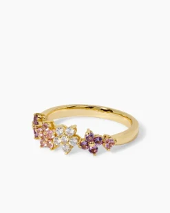 Ring-Set mit Zirkonia, Amethyst, Saphir & SWZ-Perle, 2tlg.