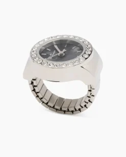 Ring-Uhr mit Kristallen