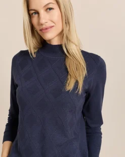 Rollkragenpullover mit Rautenmuster