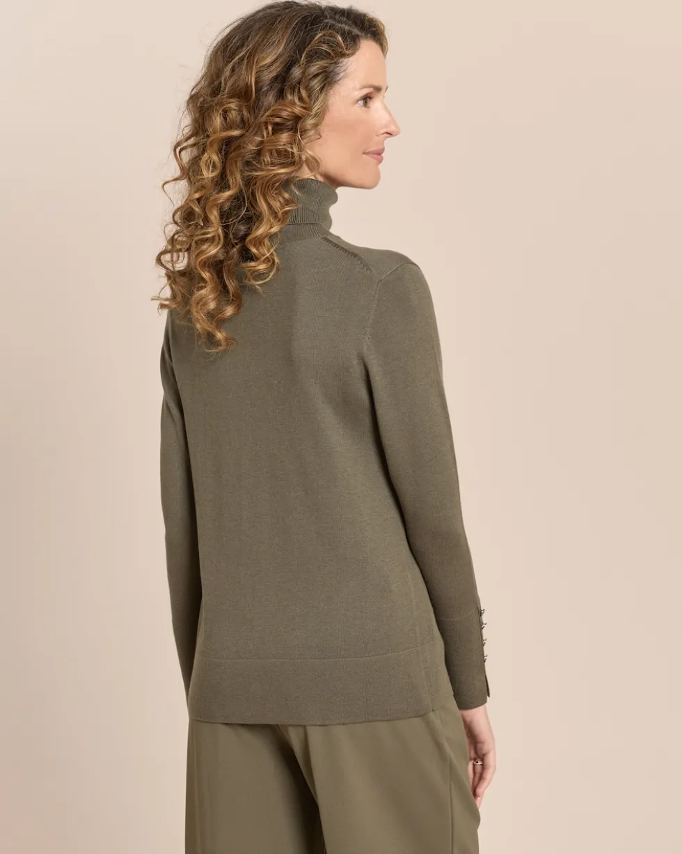 Rollkragenpullover mit Schlitz am Arm