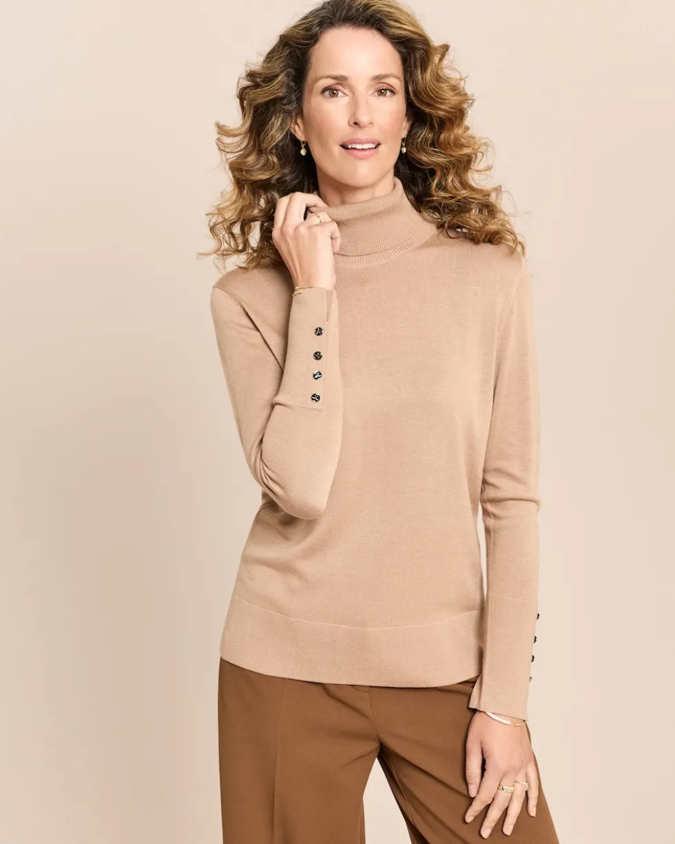 Rollkragenpullover mit Schlitz am Arm