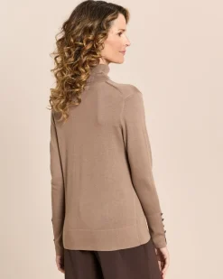 Rollkragenpullover mit Schlitz am Arm
