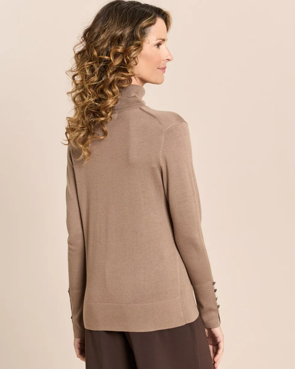 Rollkragenpullover mit Schlitz am Arm