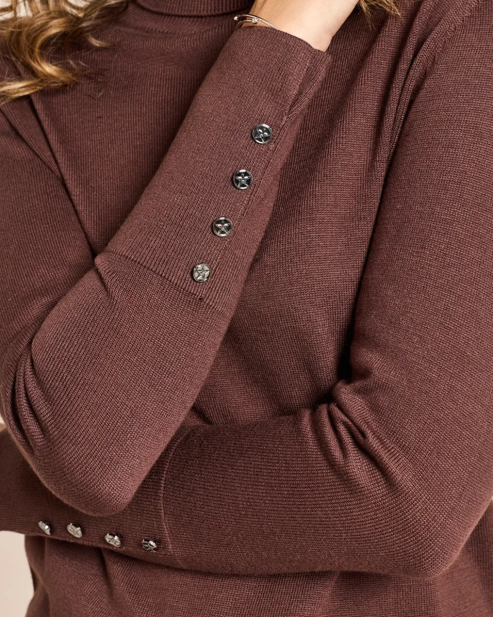 Rollkragenpullover mit Schlitz am Arm