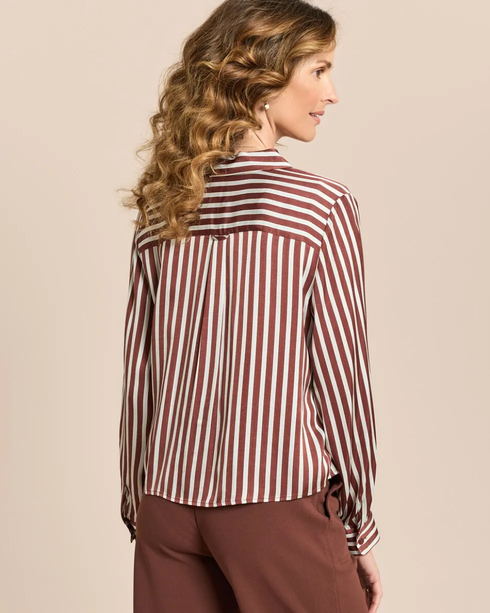 Satin-Bluse gestreift