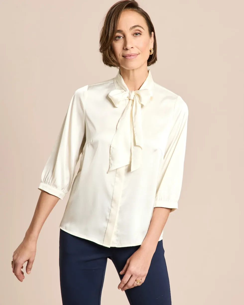 Satin Bluse mit Schluppe