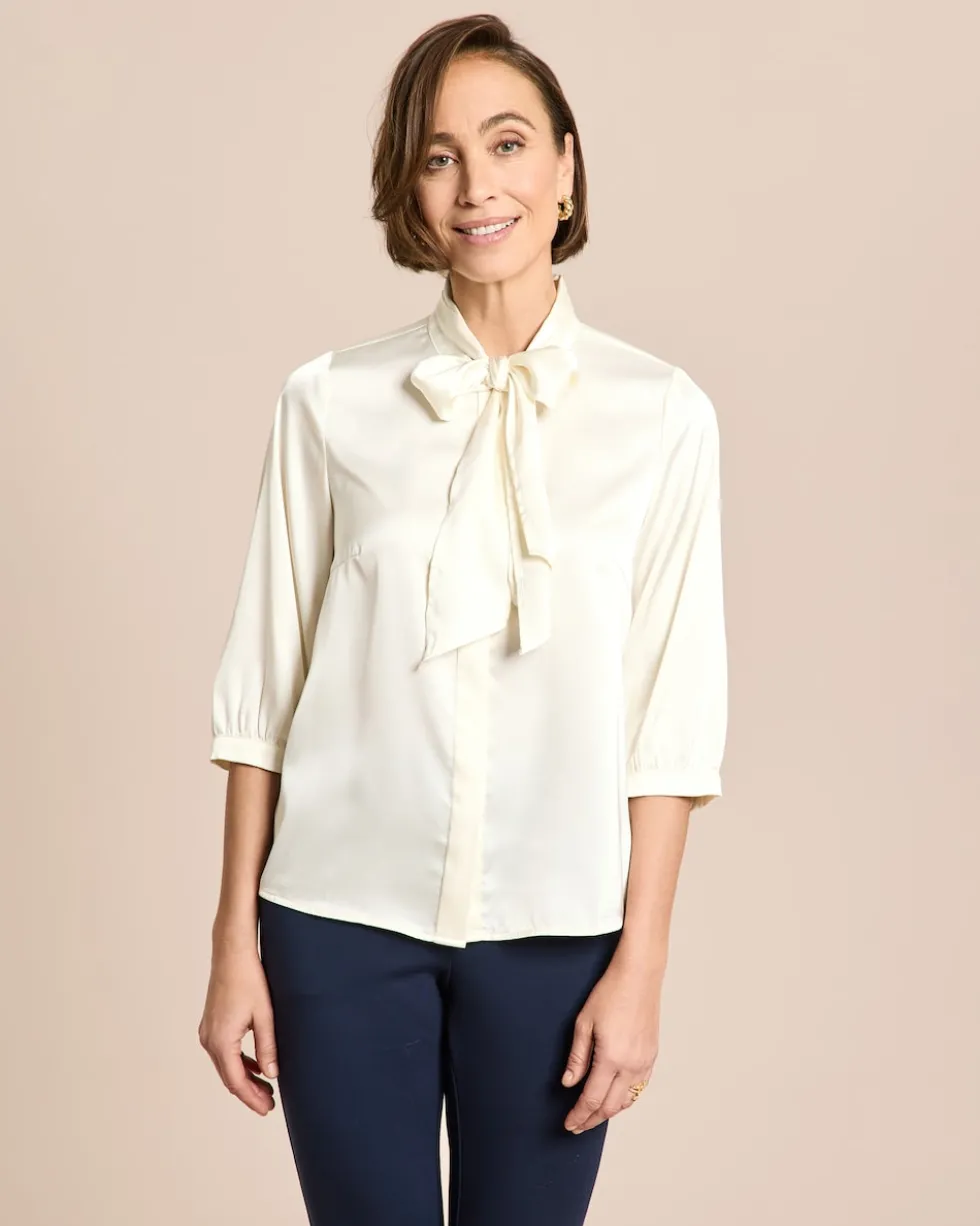 Satin Bluse mit Schluppe