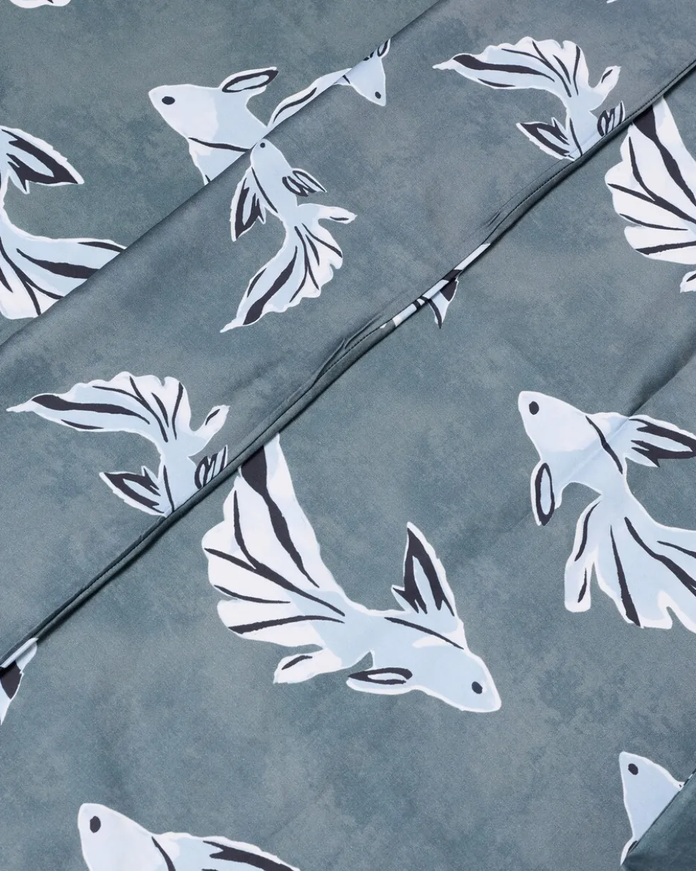 Satin-Wendebettwäsche "Koi Design", 3tlg.