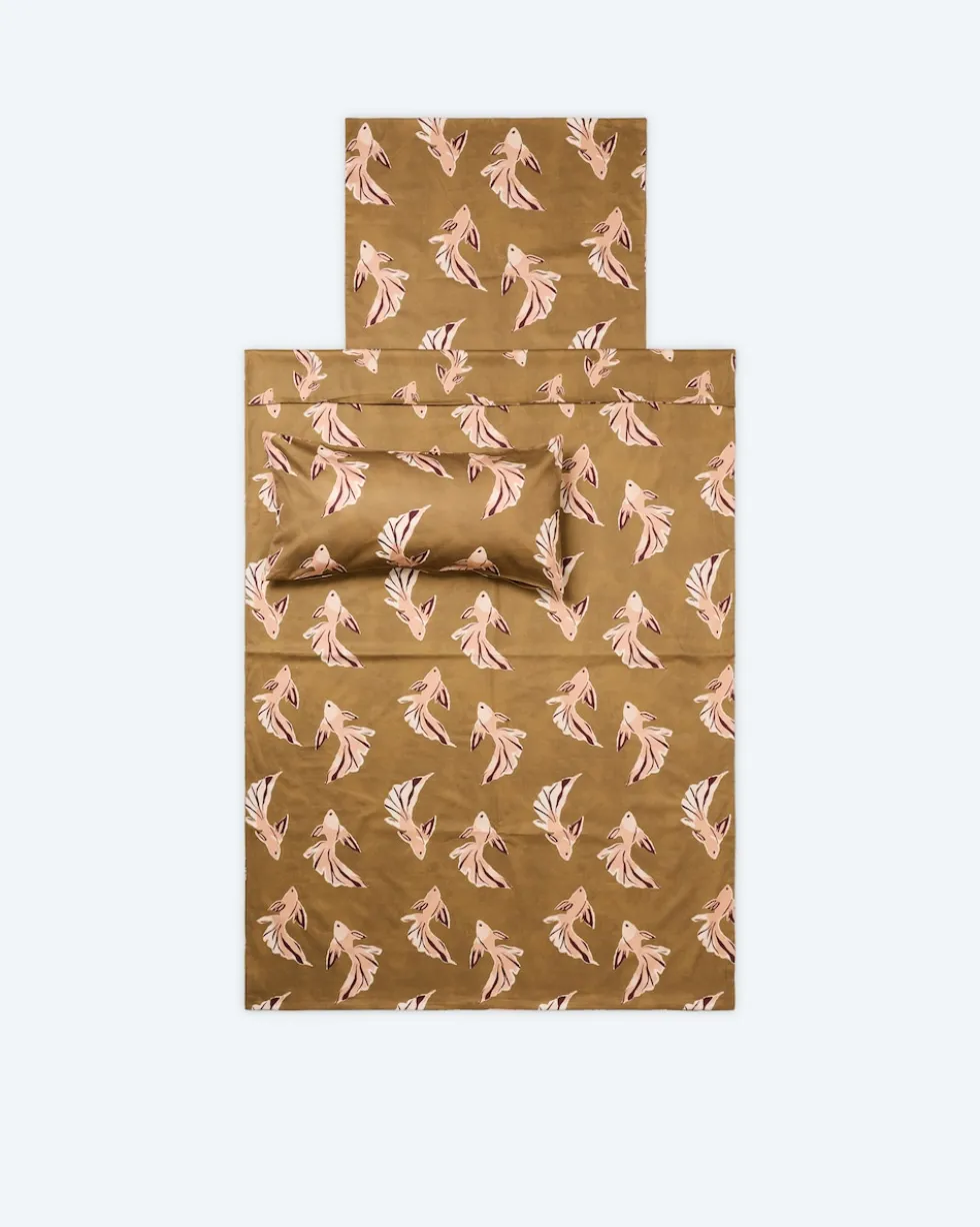 Satin-Wendebettwäsche "Koi Design", 3tlg.
