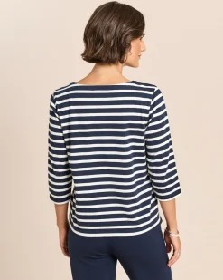 Shirt gestreift mit überschnittener Schulter