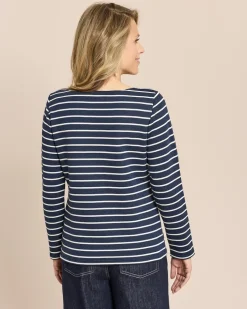 Shirt gestreift mit Frottee-Applikation