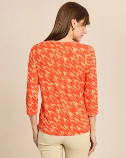 Shirt Hahnentritt V-Ausschnitt