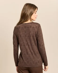 Shirt Henley-Kragen, Logo-Ausbrenner