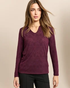 Shirt Henley-Kragen, Logo-Ausbrenner