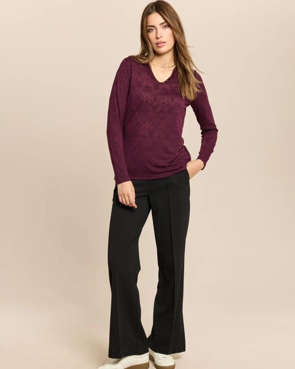 Shirt Henley-Kragen, Logo-Ausbrenner
