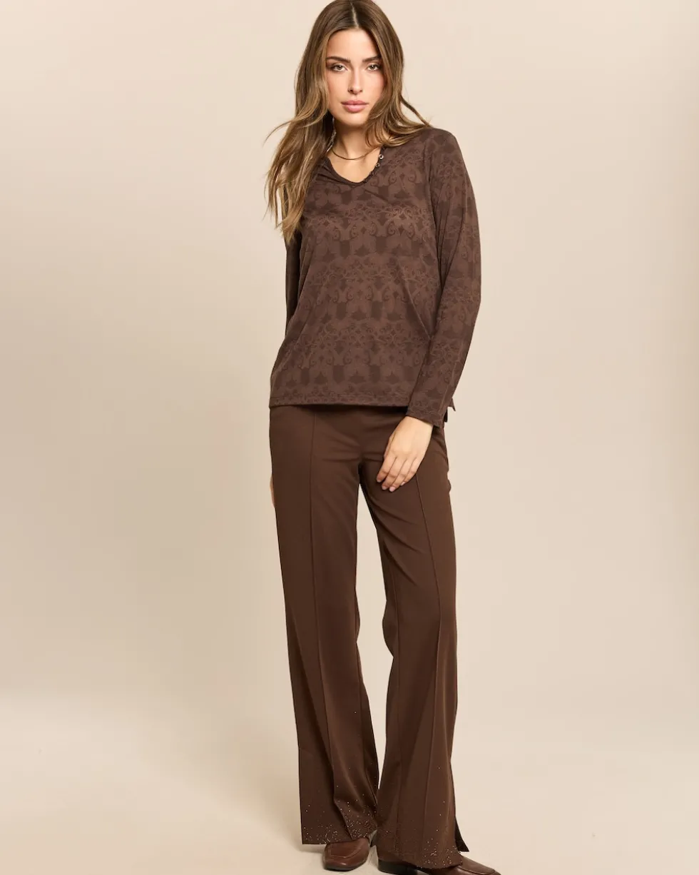 Shirt Henley-Kragen, Logo-Ausbrenner