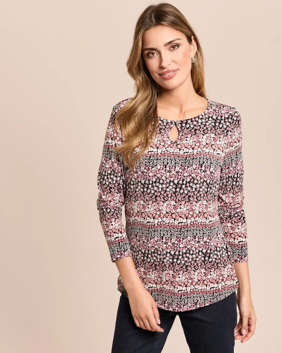Shirt Mille-Fleur Rundhals & Key-Hole