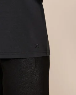 Shirt mit angeschnittenem Stehkragen