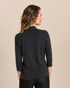 Shirt mit angeschnittenem Stehkragen