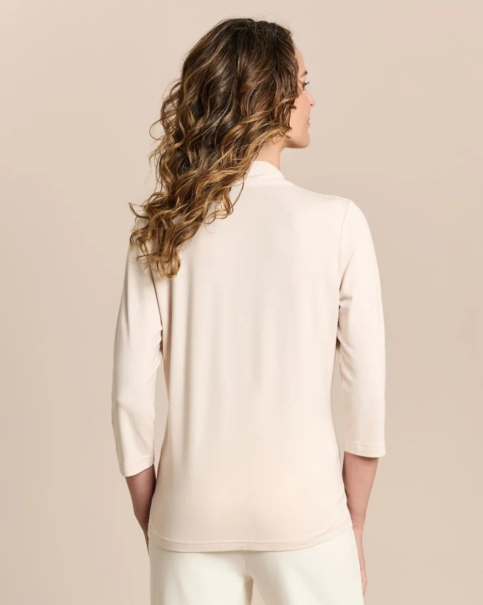 Shirt mit angeschnittenem Stehkragen