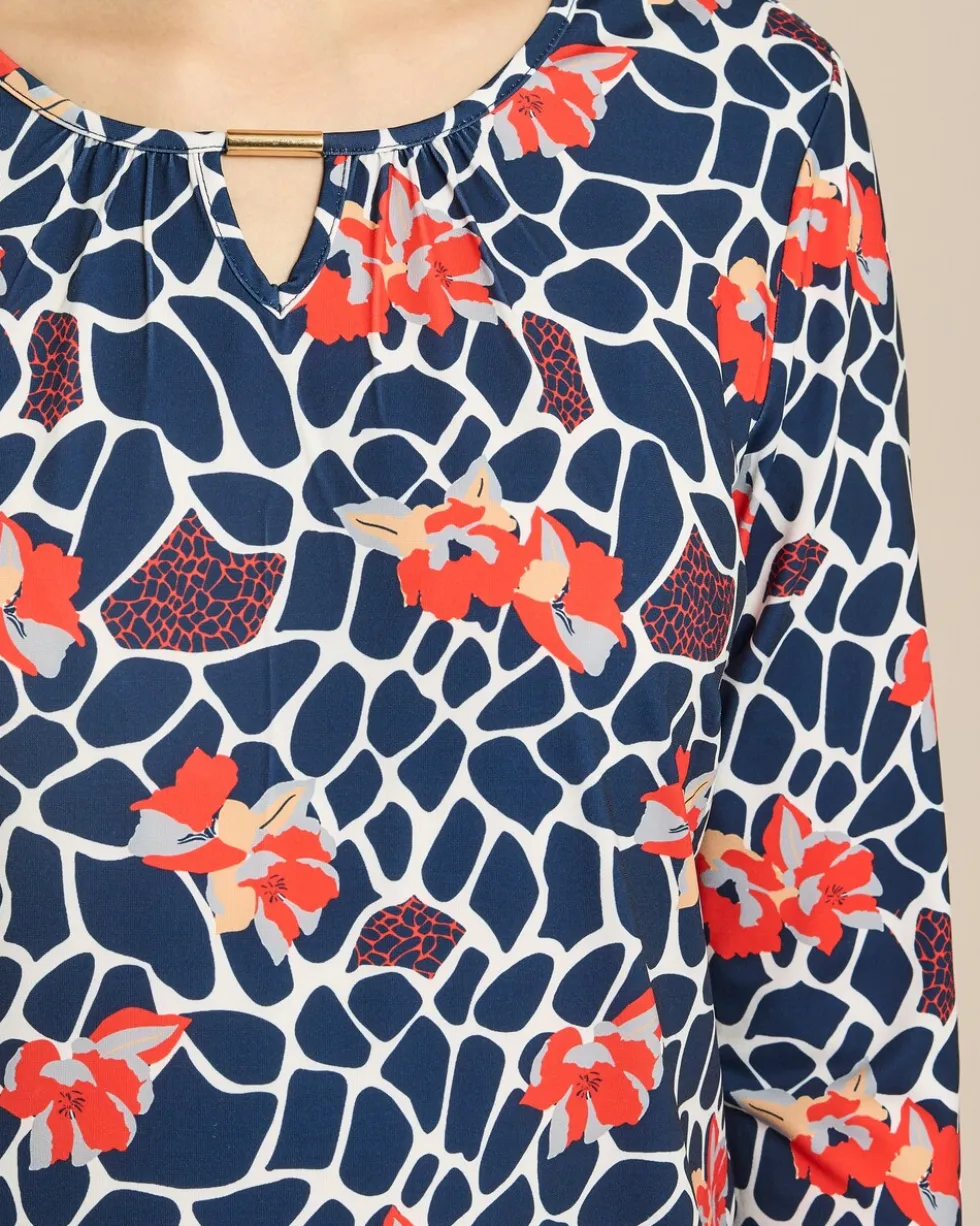Shirt mit Animal-Blumendruck