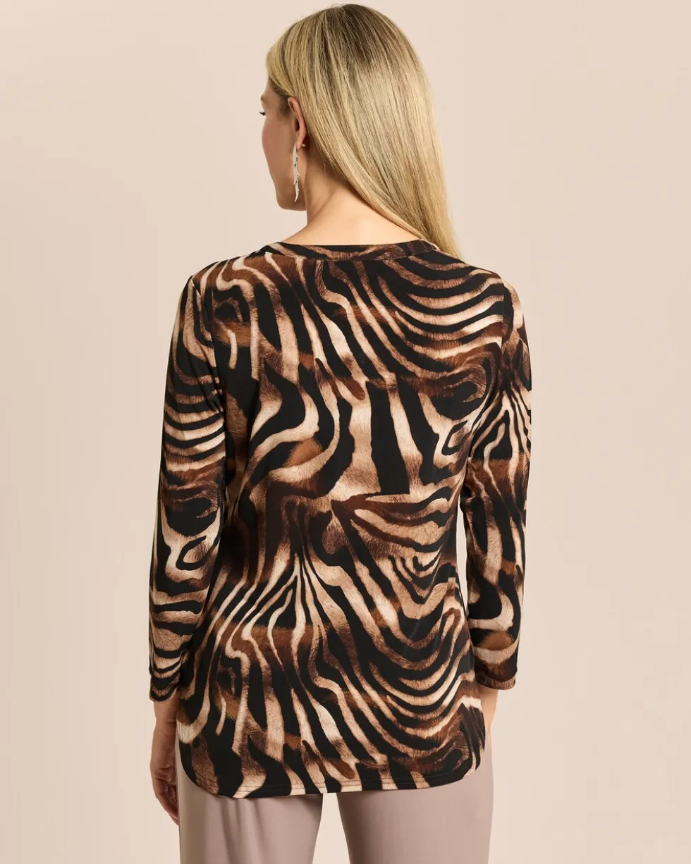 Shirt mit Animaldruck und Reißverschluss