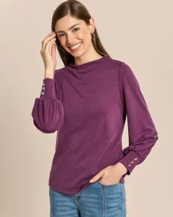 Shirt mit Ballonarm und Zierknöpfen