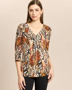 Shirt mit Blätterdruck