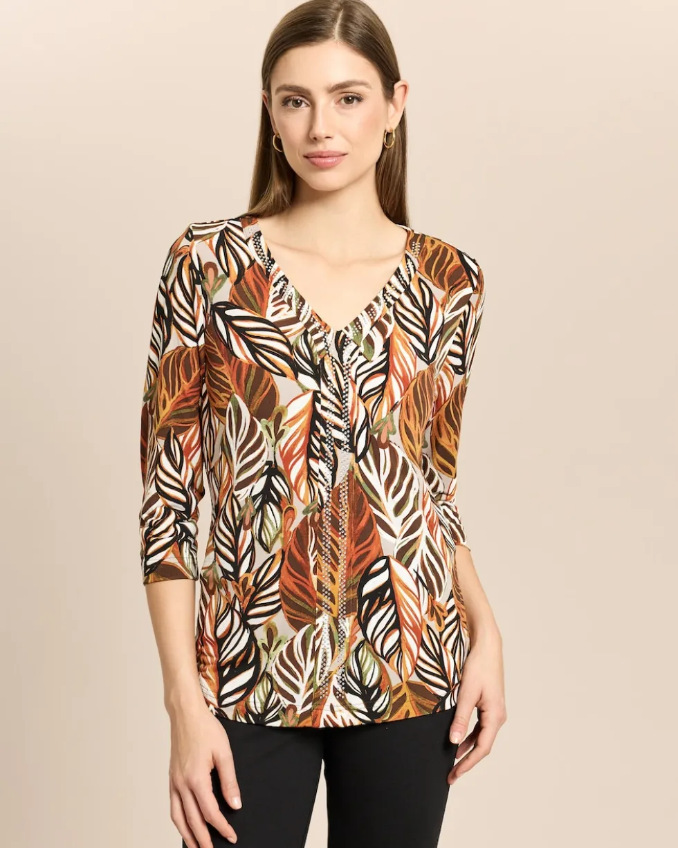 Shirt mit Blätterdruck