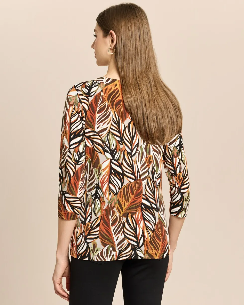 Shirt mit Blätterdruck