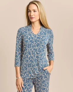 Shirt mit Blätterdruck