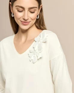 Shirt mit Blumenapplikation