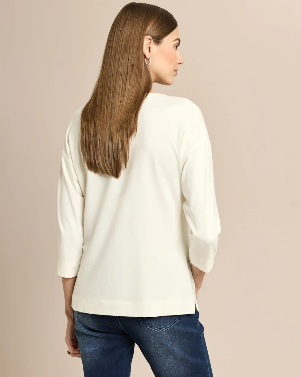 Shirt mit Blumenapplikation