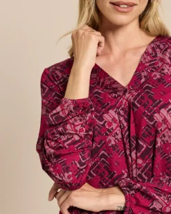 Shirt mit Blumen-Karo-Druck