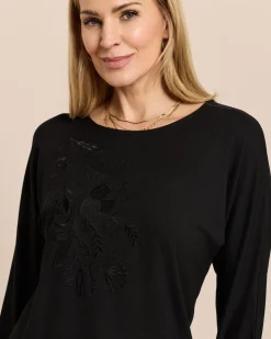 Shirt mit Blumenstickerei