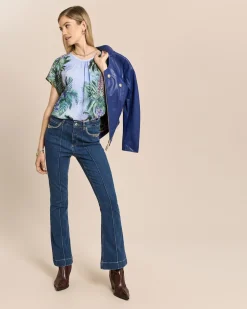 Shirt mit Chiffon und Druckmix