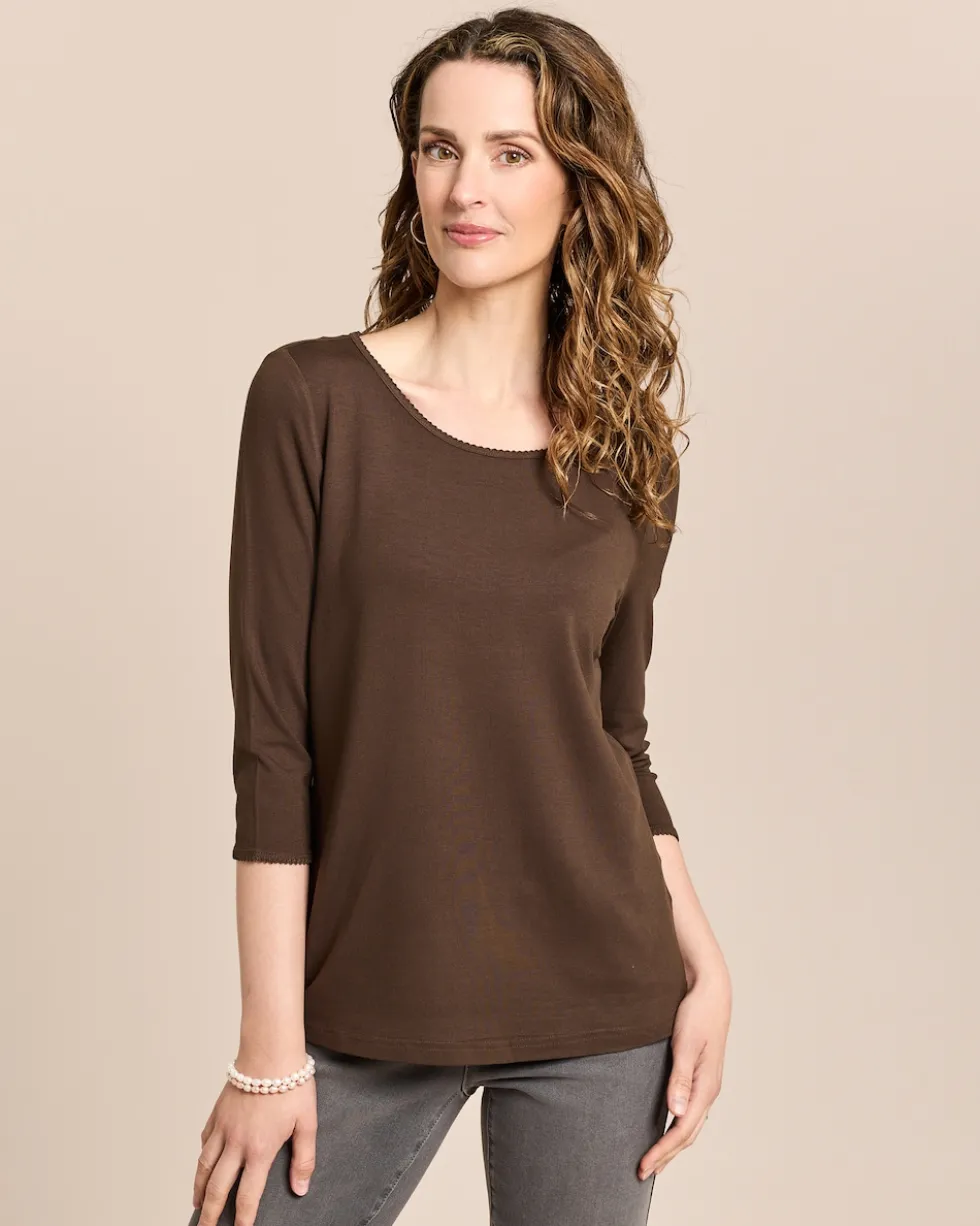 Shirt mit dekorativem Rundhals