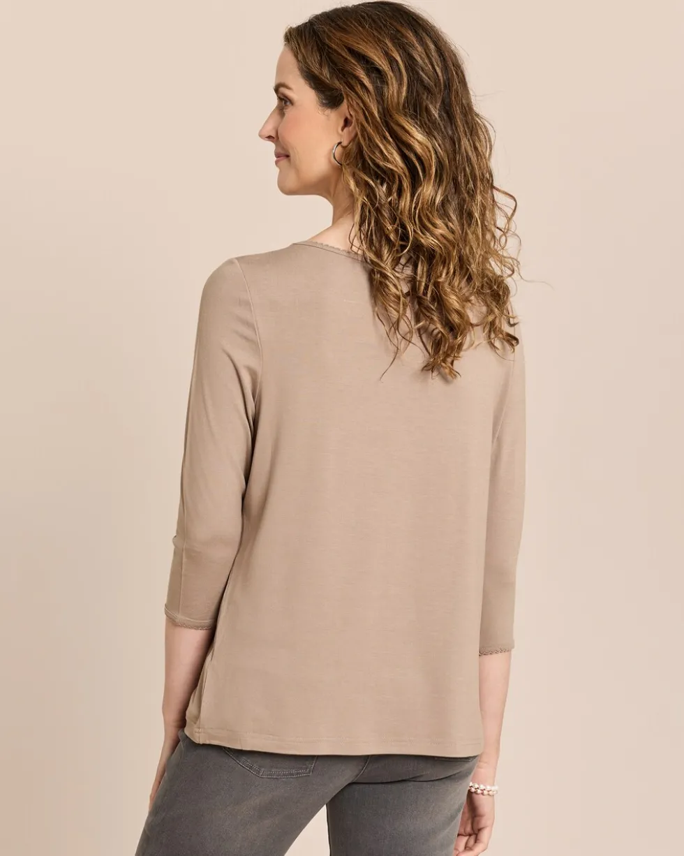 Shirt mit dekorativem Rundhals