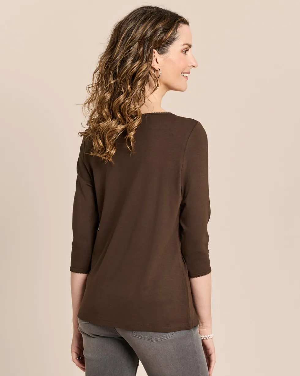 Shirt mit dekorativem Rundhals