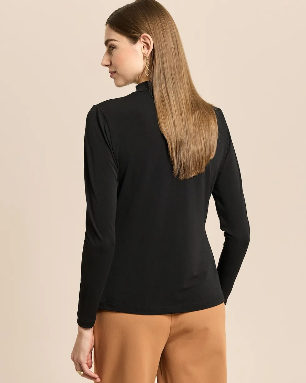 Shirt mit drapiertem Ausschnitt