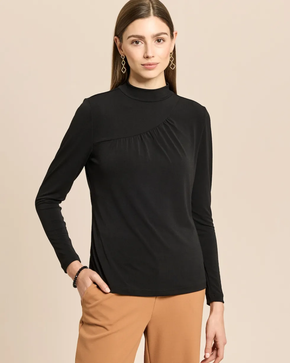 Shirt mit drapiertem Ausschnitt